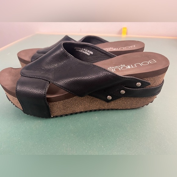Corkys boutique black wedged sandals size 9 - Picture 3 of 7